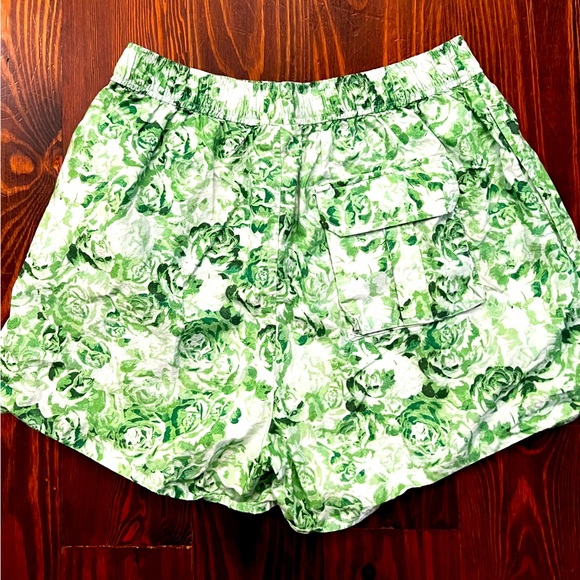 GANNI Printed Cotton Poplin Shorts - Island Green Boxer Shorts - Picture 5 of 9